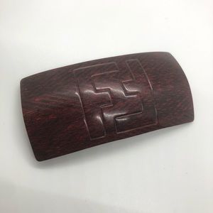 Vintage Fendi FF Burgundy Hair Clip